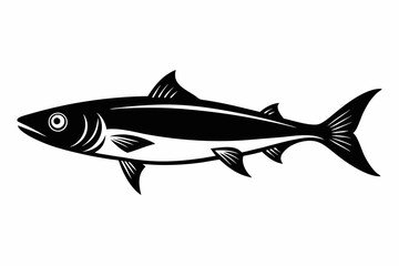 herring fish line art silhouette vector illustration