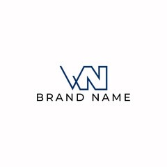 ILLUSTRATION LETTER V N GEOMETRIC LINE LOGO ICON BLUE COLOR TEMPLATE SIMPLE MINIMALIST ELEMENT DESIGN SIMPLE VECTOR GOOD FOR APPS, BRAND 