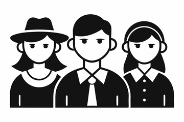 people icon trendy flat style persons line art silhouette vector illustration