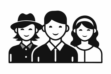 people icon trendy flat style persons line art silhouette vector illustration
