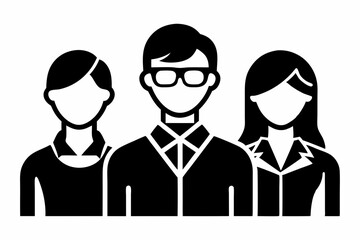 people icon trendy flat style persons line art silhouette vector illustration