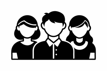 people icon trendy flat style persons line art silhouette vector illustration
