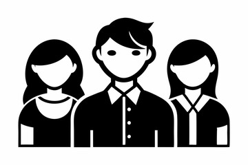 people icon trendy flat style persons line art silhouette vector illustration
