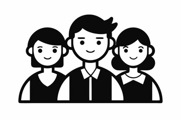 people icon trendy flat style persons line art silhouette vector illustration