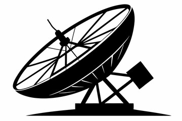 satellite dish line art silhouette vector illustration