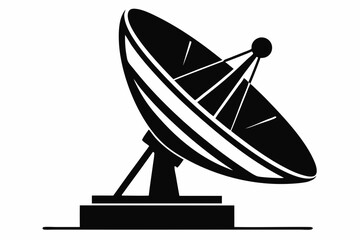 satellite dish line art silhouette vector illustration
