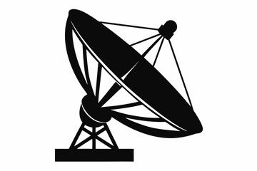 satellite dish line art silhouette vector illustration