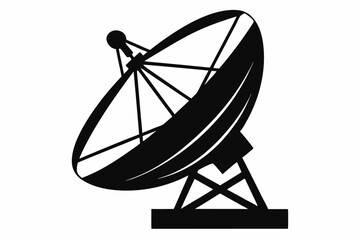satellite dish line art silhouette vector illustration