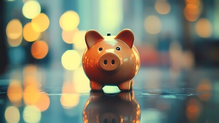 Cute piggy bank with cash and coins, depicting smart budgeting, money accumulation, and financial awareness, ideal for economic articles, comic art style