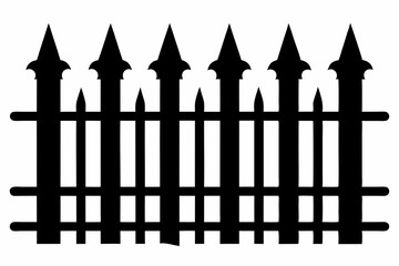 set of fence line art silhouette vector illustration