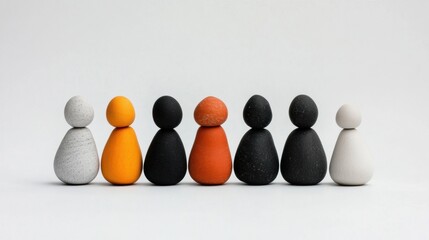Colorful figurines representing diversity.