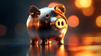Piggy bank with dollar coins, symbolizing wealth management, cash savings, and financial responsibility, a great asset for banking promotions, storybook illustration
