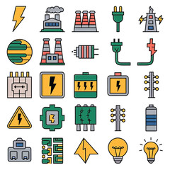 2d vector environment Collection Solar Panel icon Symbolizing clean and renewable solar energy.
