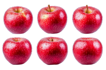 red apples with water drops - isolated on white background