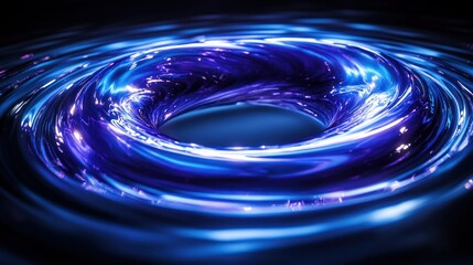 Glowing blue vortex, swirling liquid light effect