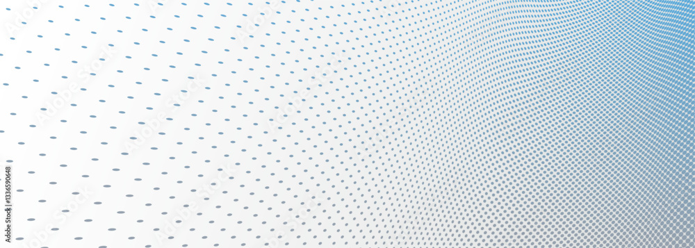 Aufkleber blue and grey dots in 3d perspective vector abstract background, dotted pattern cool design, wave st