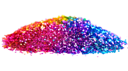 [Transparent Background PNG]Rainbow Glitter Pile Close Up