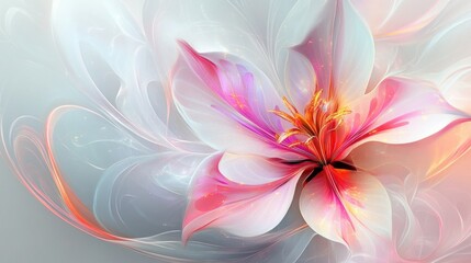 Fototapeta premium Mesmerizing Abstract Bloom with Dreamy Colors and Ethereal Shading