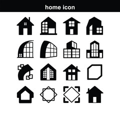Fototapeta premium Collection home icons. House symbol. Set of real Home Line Icons. Editable Stroke. Pixel Perfect. For Mobile and Web. Contains such icons as Home, House, Real Estate, Family, Real Estate Web home fla