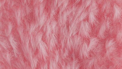 ピンクのファーの3DCGイラスト背景 フォトリアルなもふもふの毛皮の壁紙テクスチャ