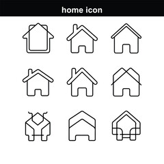 Collection home icons. House symbol. Set of real  Home Line Icons. Editable Stroke. Pixel Perfect. For Mobile and Web. Contains such icons as Home, House, Real Estate, Family, Real Estate Web home fla