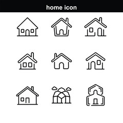 Collection home icons. House symbol. Set of real  Home Line Icons. Editable Stroke. Pixel Perfect. For Mobile and Web. Contains such icons as Home, House, Real Estate, Family, Real Estate Web home fla