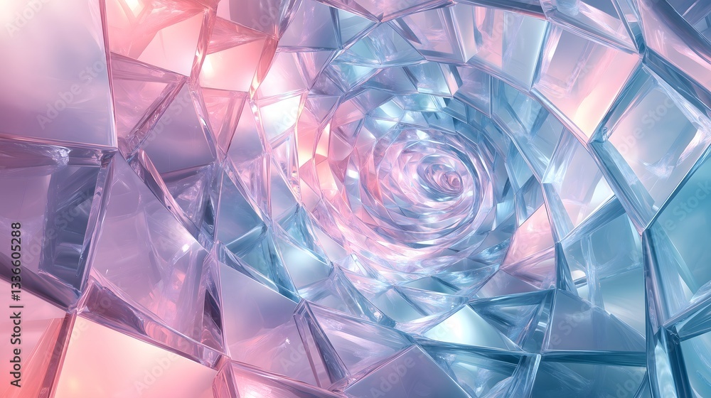 Poster 3d abstract structure composed of stacked