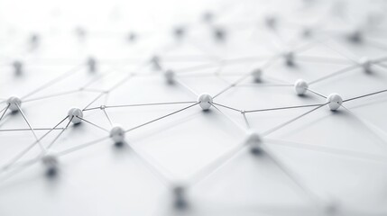 Abstract network of connected white spheres