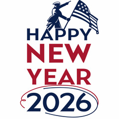 Naklejka premium Simple and Stylish Happy New Year 2026 Vector 