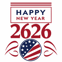 Simple and Stylish Happy New Year 2026 Vector
