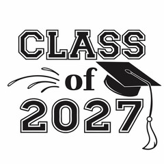 Simple and Timeless Graduation Year 2027 Illustration
