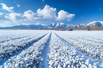 White snow covered field