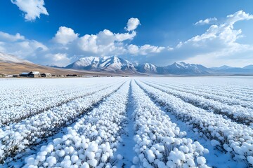 White snow covered field