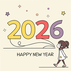 Bright and Modern New Year 2026 Logo
