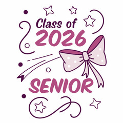 Pastel Pink Senior 2026 Aesthetic Typography
