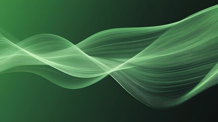 Vector green wavy wave abstract swoosh background. Wavy waves banner color line for web banner. 
