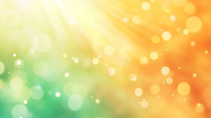 Obraz premium Background color gardient orange,yellow and green pastel,Spring background with blurry abstract bokeh light and smooth line of sunlight reflection,Vector backdrop for Summer holiday or Autumn banner