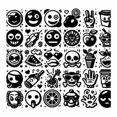 Fototapeta premium Mixed emoji set image