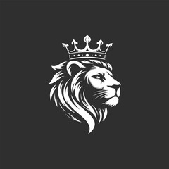 Majestic lion head logo with crown, a symbol of royalty and power.