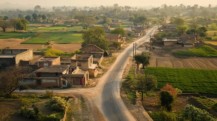 Indian village road side houses. Indian farmer house. rural side villages. 