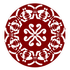 Red and White Circular Ornamental Mandala Design