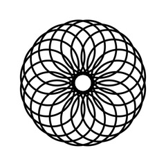 Intricate black geometric pattern on white background