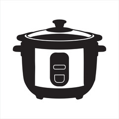 Steaming Pot of Rice A Culinary Delight Silhouette
