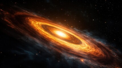 Obraz premium Majestic Cosmic Nebula Enveloping a Nascent Planet with a Glowing Disk of Dust and Gas