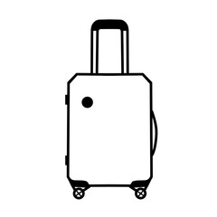Minimalist suitcase illustration with thick black lines. Simple and modern design, perfect for a travel icon or logo.