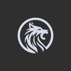 Powerful Wolf Silhouette Logo Design Template