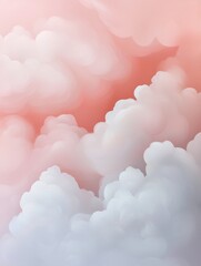 Abstract digital illustration of a group of white clouds. the clouds are arranged in a way that they are overlapping each other, creating a sense of depth and dimension.