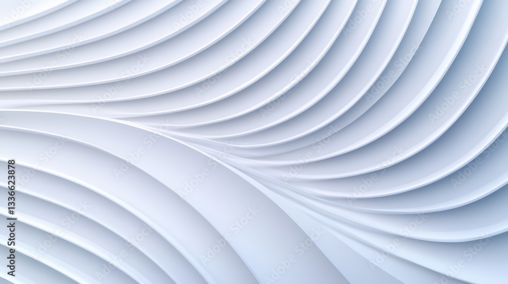 Poster a serene abstract design featuring flowing white curves, creating a sense of depth and movement.