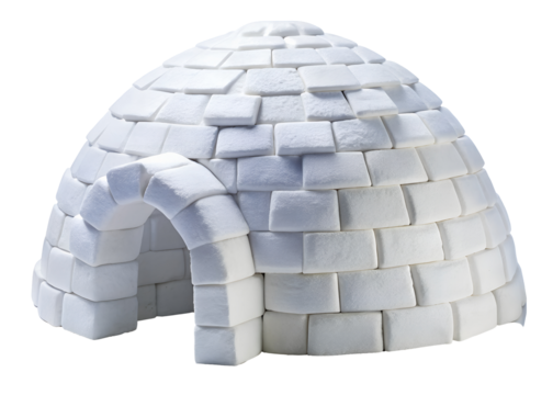 igloo made of blocks clipart image on transparent background