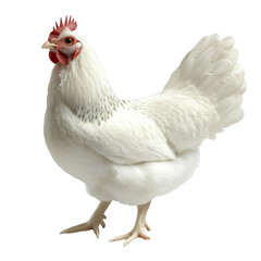 Fototapeta premium [Transparent Background PNG]White Chicken Portrait in Studio Lighting